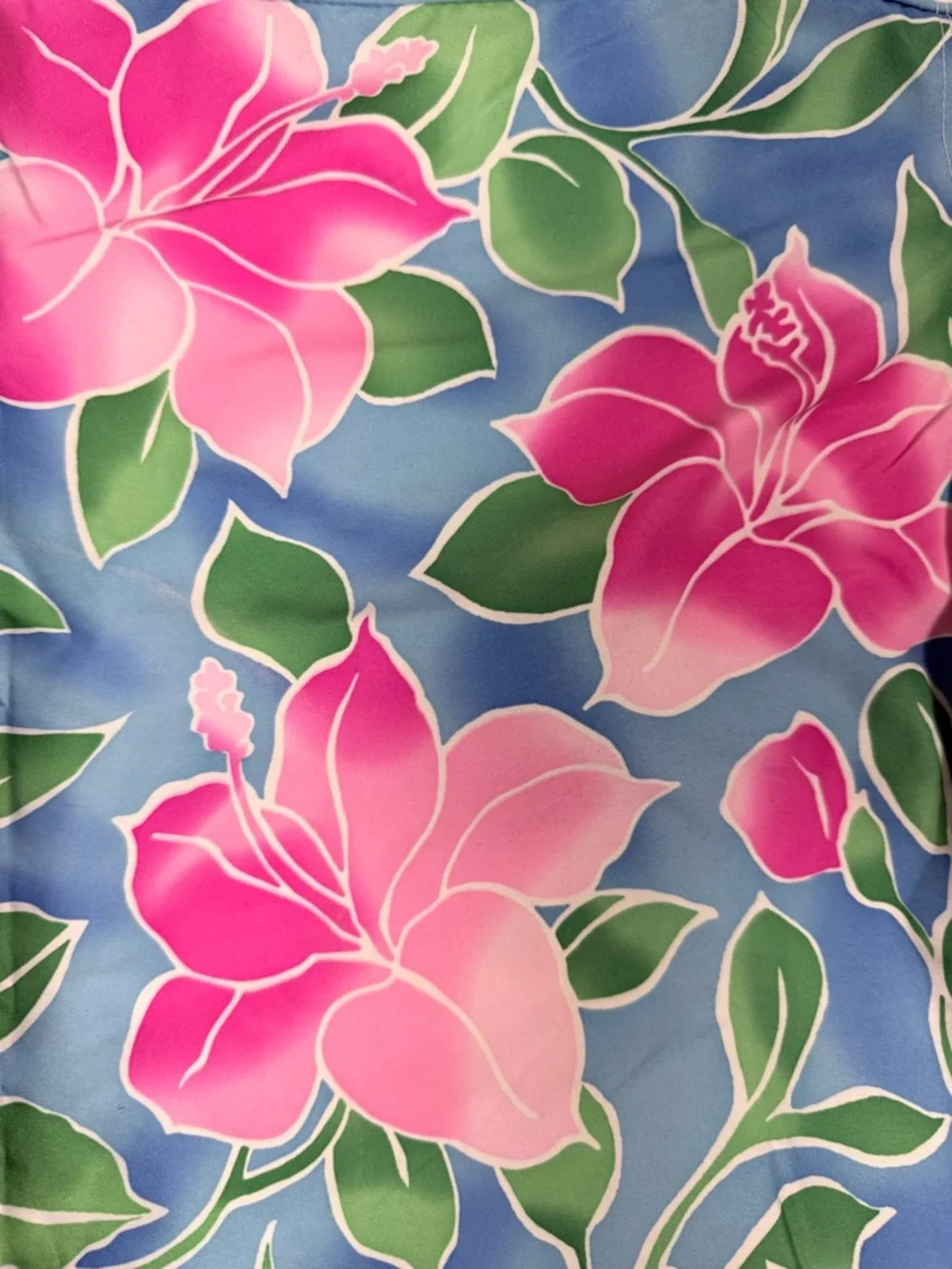 Women’s Blue Floral Swim Board Shorts with Pink Flowers- Size 13 - EUC